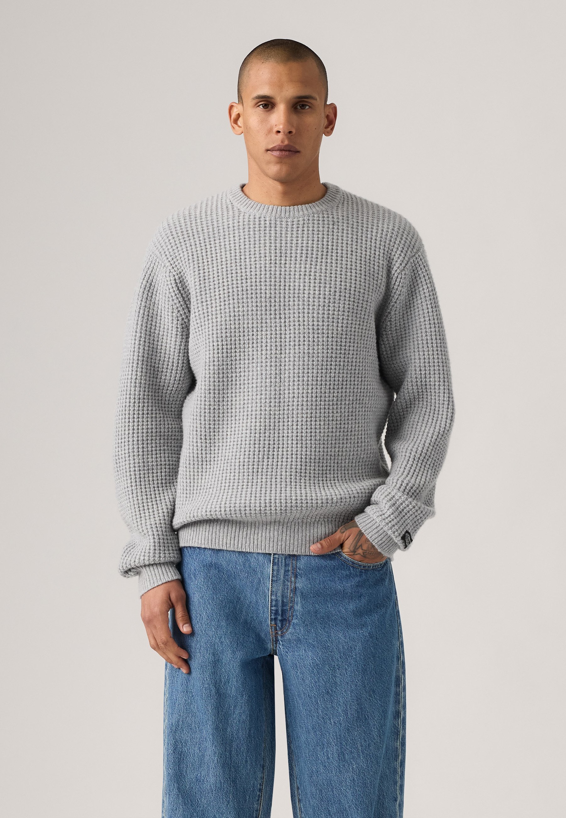 Levi's® PRESIDIO CREW - Trui - middengrijs gemêleerd