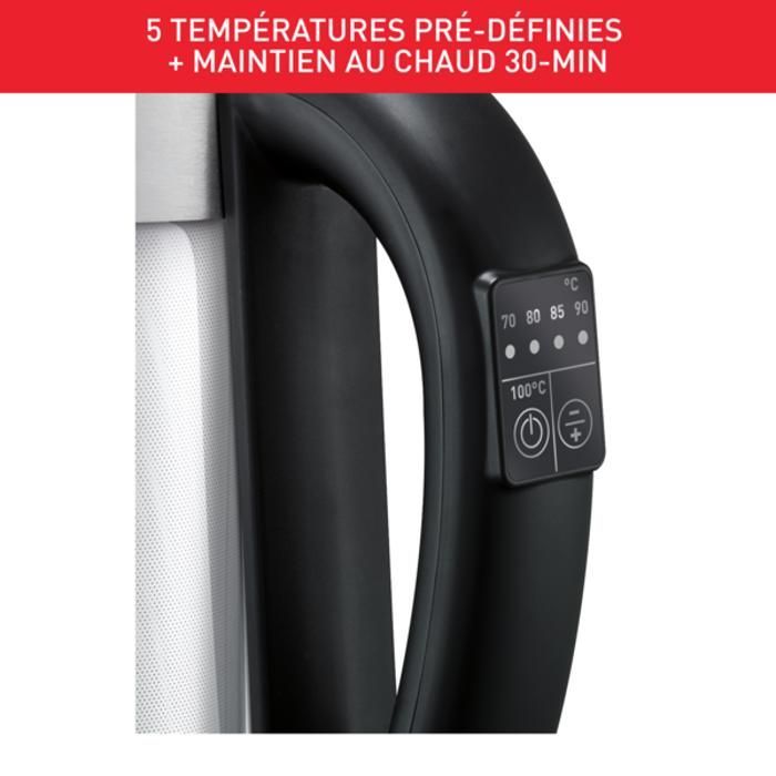 Bouilloire électrique et théière 2-en-1 TEFAL BJ750D10 - 5 réglages - Capacité 1,7 L - Infuseur inox