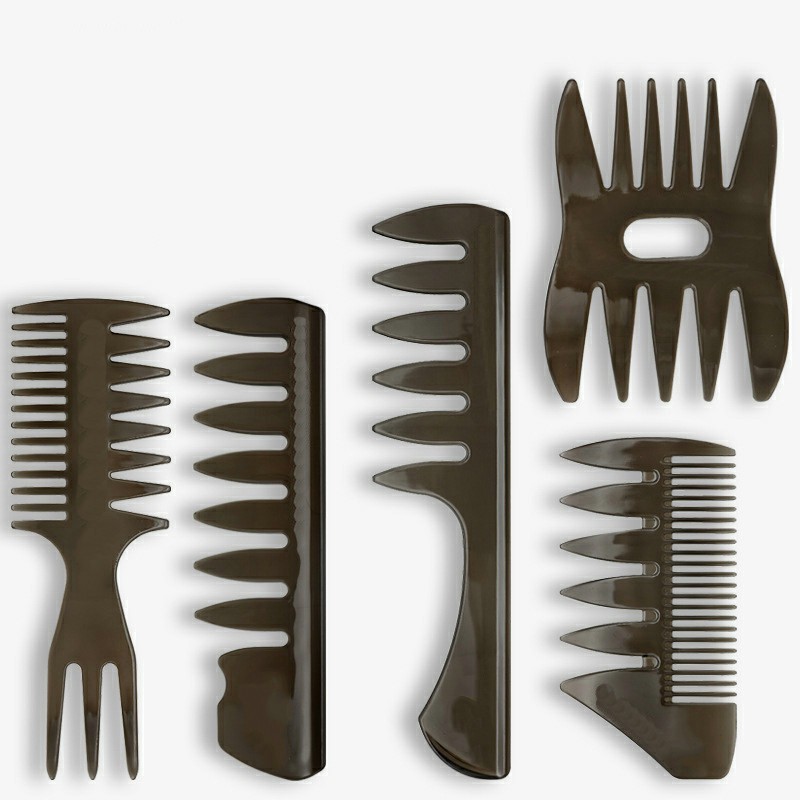 Pettine da parrucchiere con denti larghi, in plastica PP, pettine professionale per lo styling con denti larghi, pettine a tre lati per la colorazione dei capelli, ideale per parrucchieri.