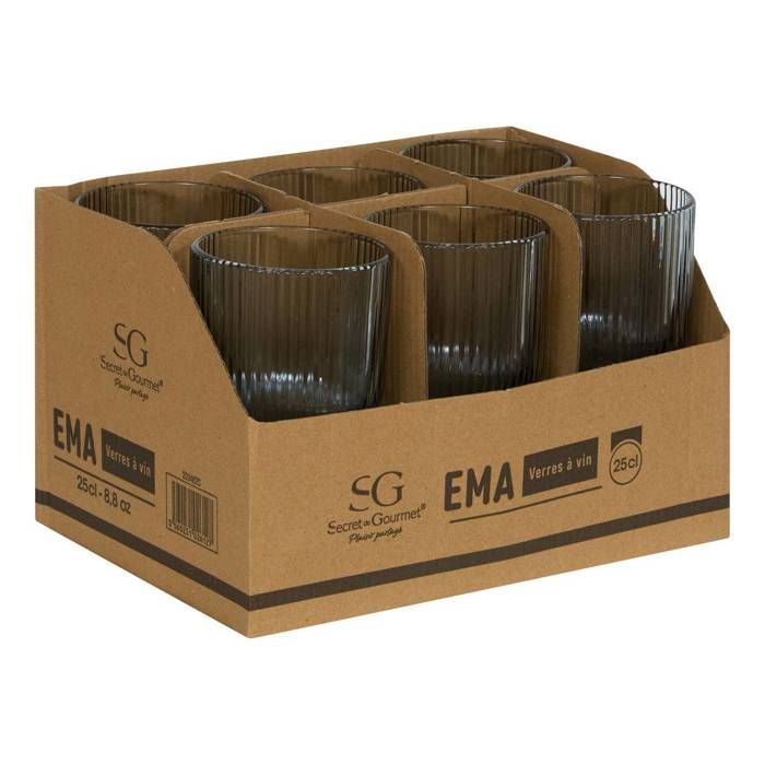 Lot de 6 verres à vin Ema bleu D7,9xH14,3cm - Atmosphera Créateur d'intérieur