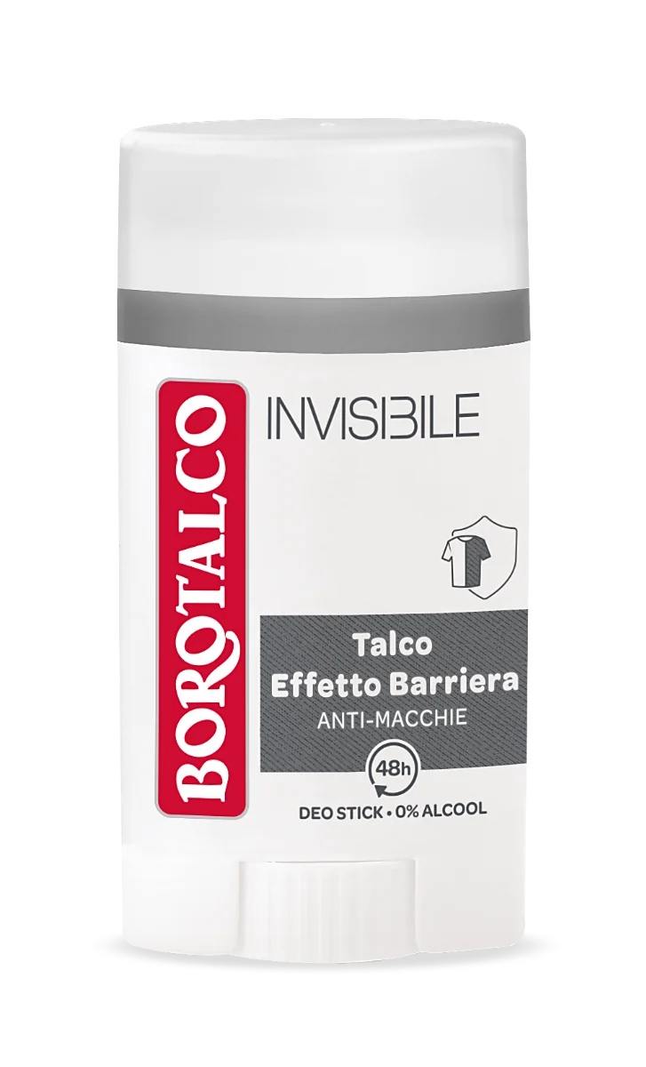 BOROTALCO Déodorant stick invisible gris Borotalco 40 ml, durée 48 h