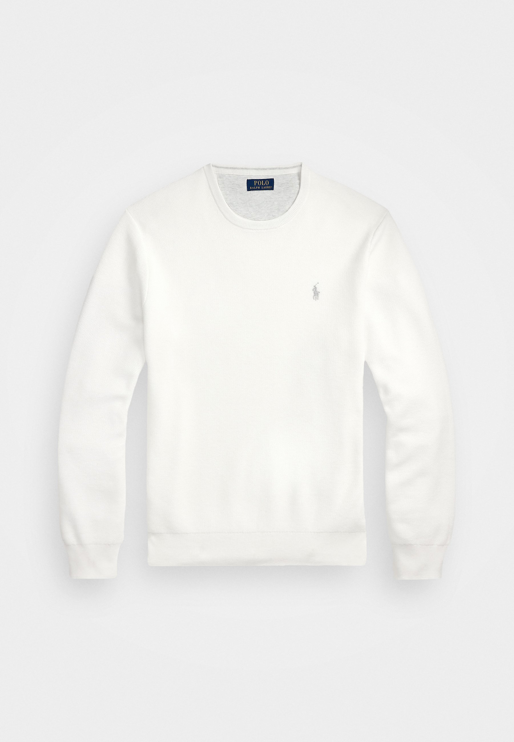 Pull Polo Ralph Lauren en maille de coton à col rond - Blanc délavé