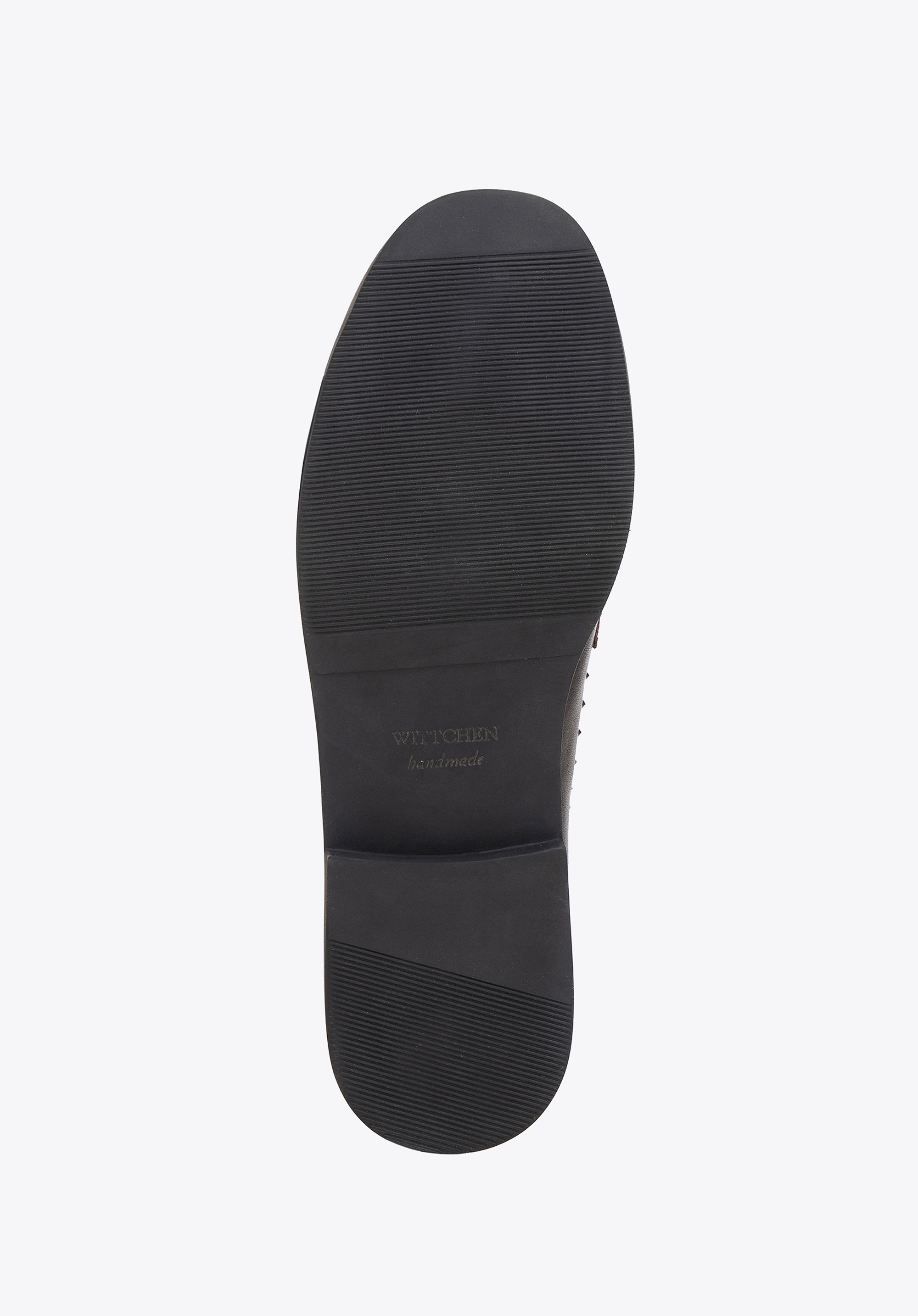 Damskie loafersy skórzane z ozdobnymi nitami brązowe