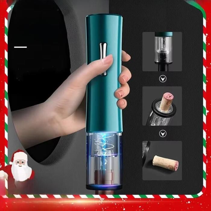 Silver electric wine bottle opener with foil cutter and screwdriver, smart automatic kitchen accessories