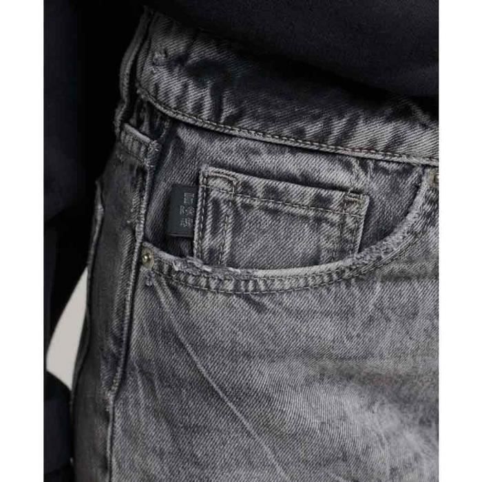 Mini-jupe en jean Vintage - SUPERDRY - finition ajustée - ourlet asymétrique - couleur Black marble