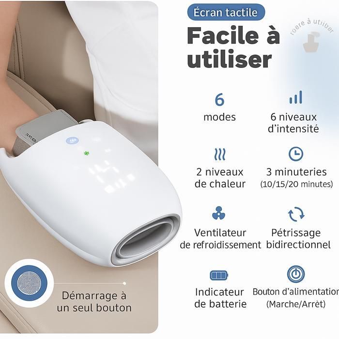 KNQZE Electric Hand and Wrist Massager - Compression and Roller Massage to Relieve Tired Hands