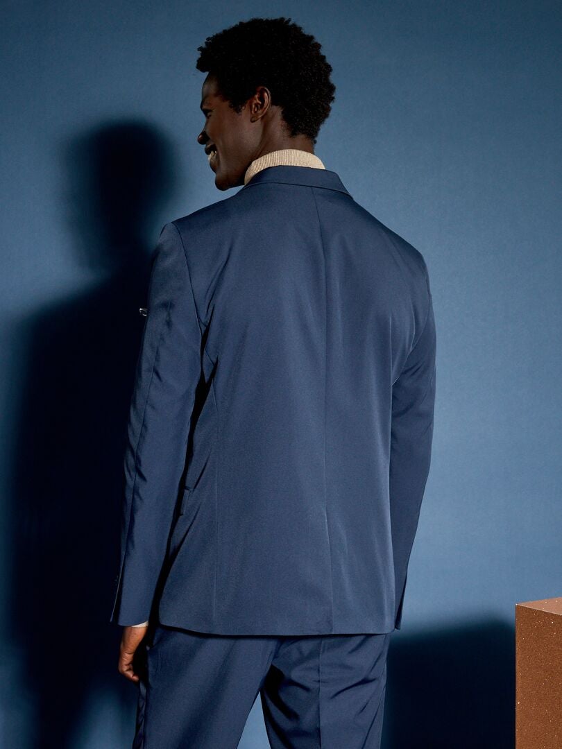 Blazer de corte reto - azul marinho