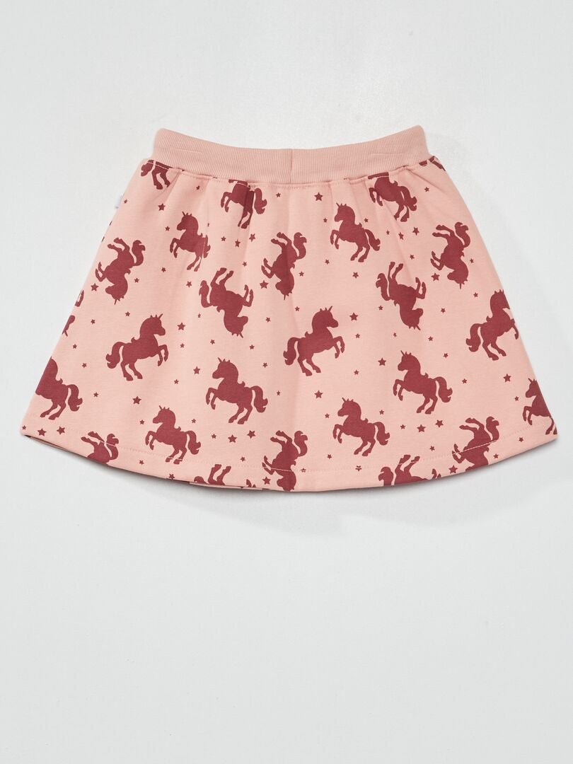 Pluche rok met eenhoornmotief - ROZE