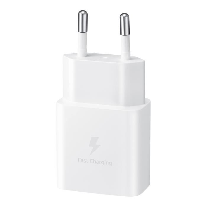 Cargador de pared USB-C de 15 W + cable USB-C - 15 W - SAMSUNG - Blanco