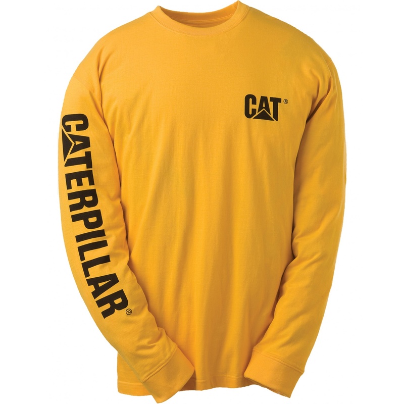Camiseta de manga comprida com a marca registrada Caterpillar