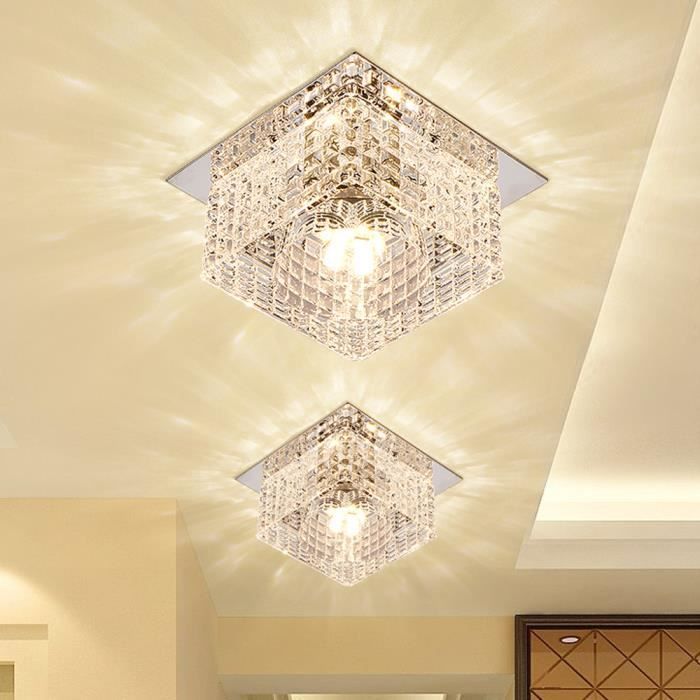 Lámpara de techo LED moderna Utoopie de 5 W con araña de cristal para comedor, sala de estar y cocina, 1 unidad, luz blanca cálida.