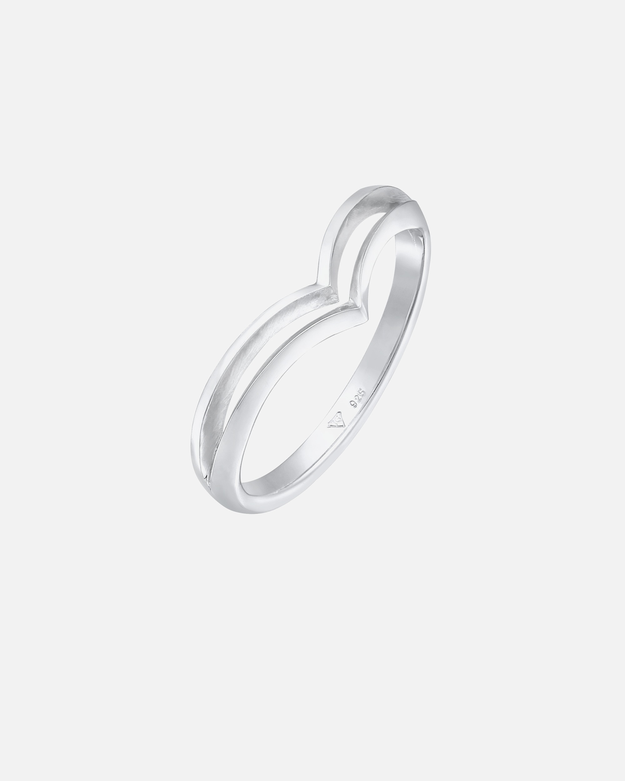 Elli Femmes pile en forme de V géo basique tendance en argent sterling 925