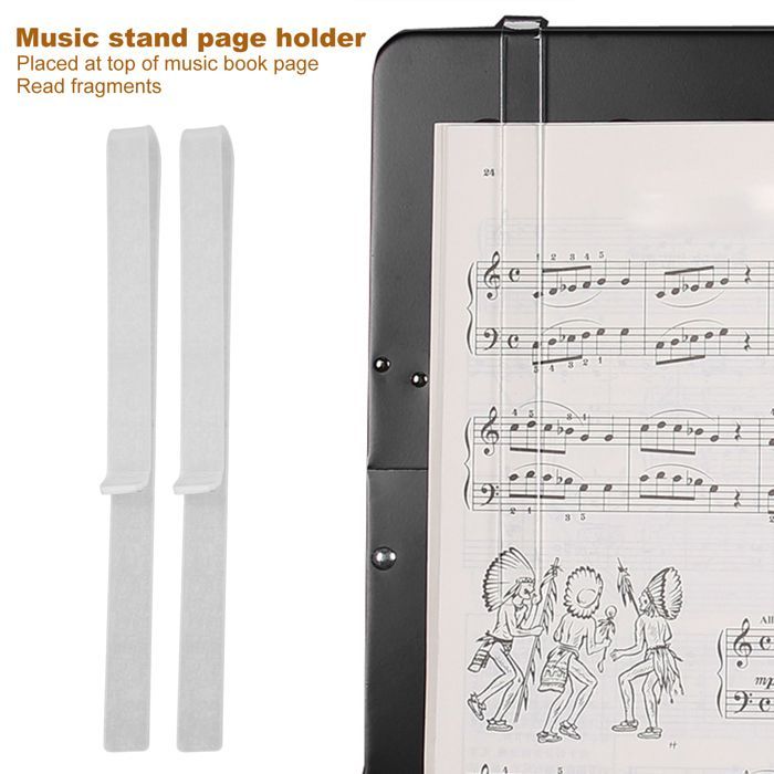 SHI - Soporte para páginas de atril, 1 par de soportes para páginas de atril, clip para libros de piano para asiento de partitura