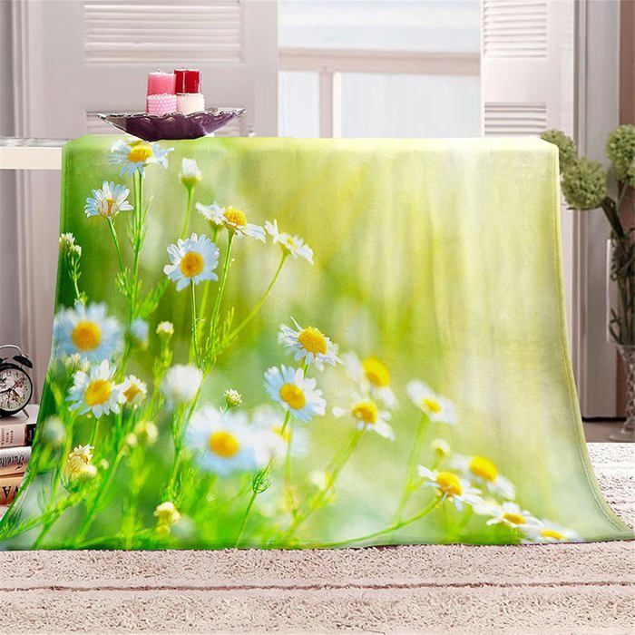 Manta de franela polar, colcha/cubrecama/manta para sofá cálida y suave con estampado de invierno (Margarita, 180x200cm)