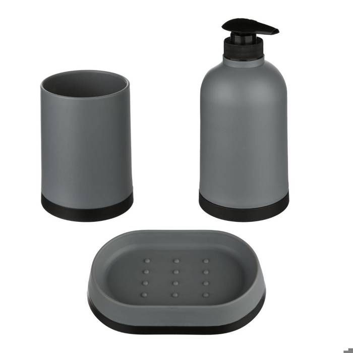 Accesorios de baño x 3 - 5 five simply smart - Gris medio