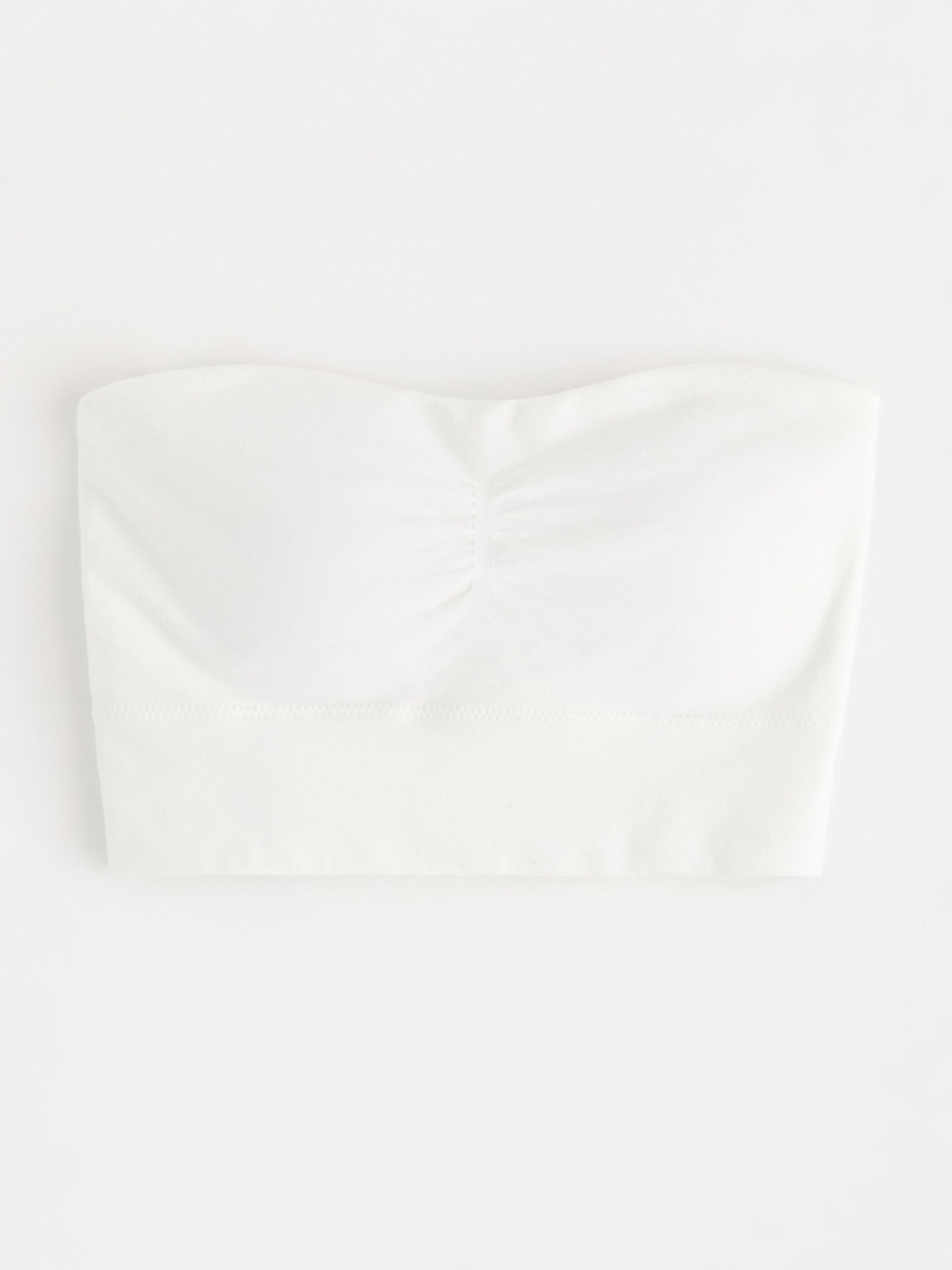Sømløs bandeau-bh Hvit