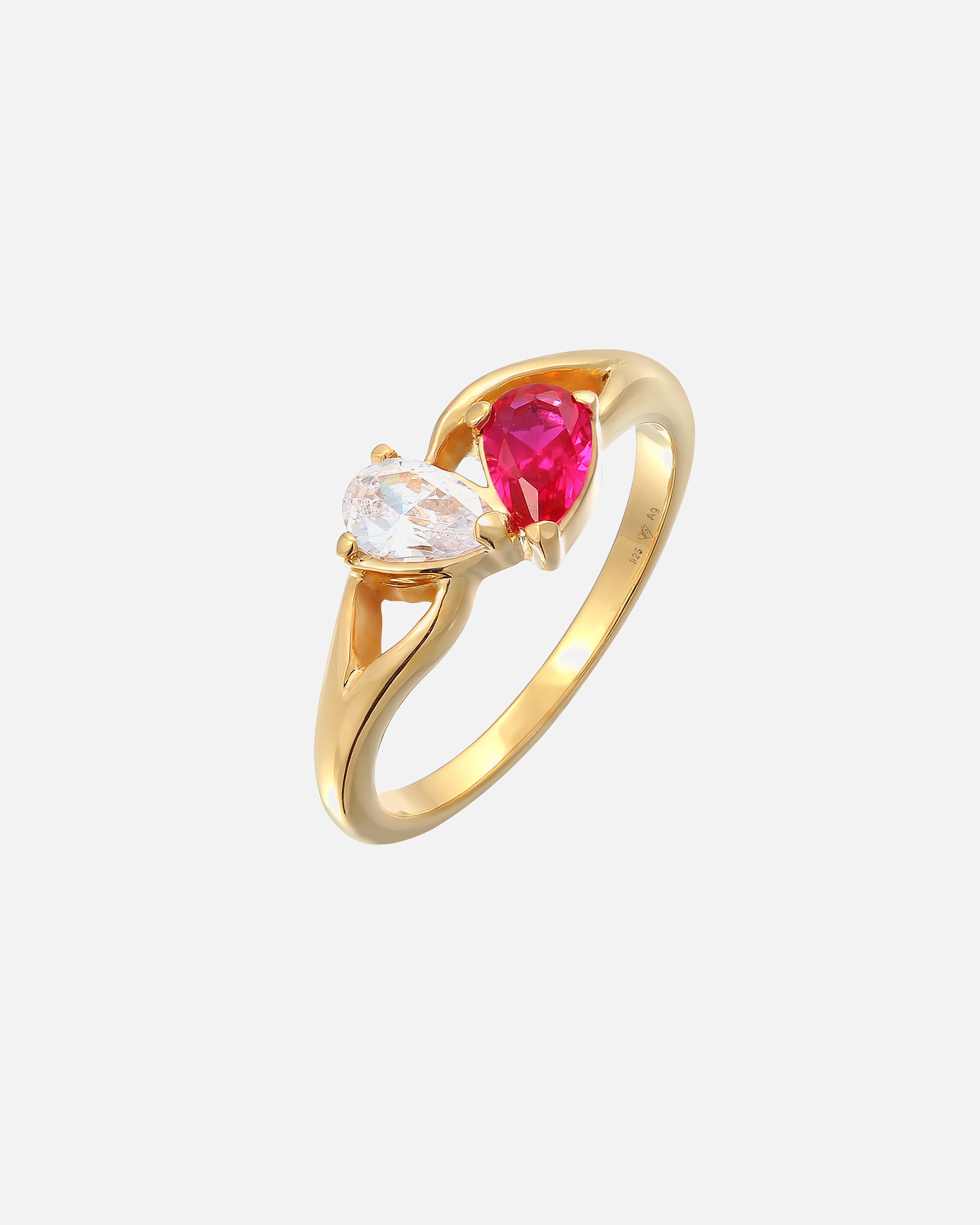 Elli Femmes Bague de fiançailles Infinité avec zirconium et rubis synthétique en argent sterling 925