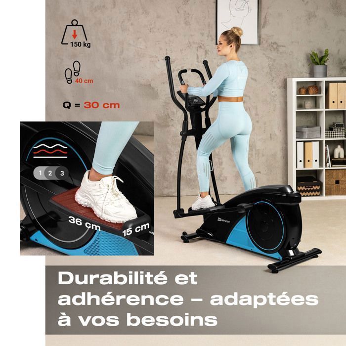 Blaze HS-060C Indoor Elliptische Trainer, 17,5 kg vliegwiel, 32 niveaus elektronische weerstand, Bluetooth, USB