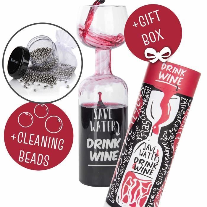 Copa de vino - DIMONO - Jumbo - 750 ml - Bolas de limpieza incluidas - Cristalería