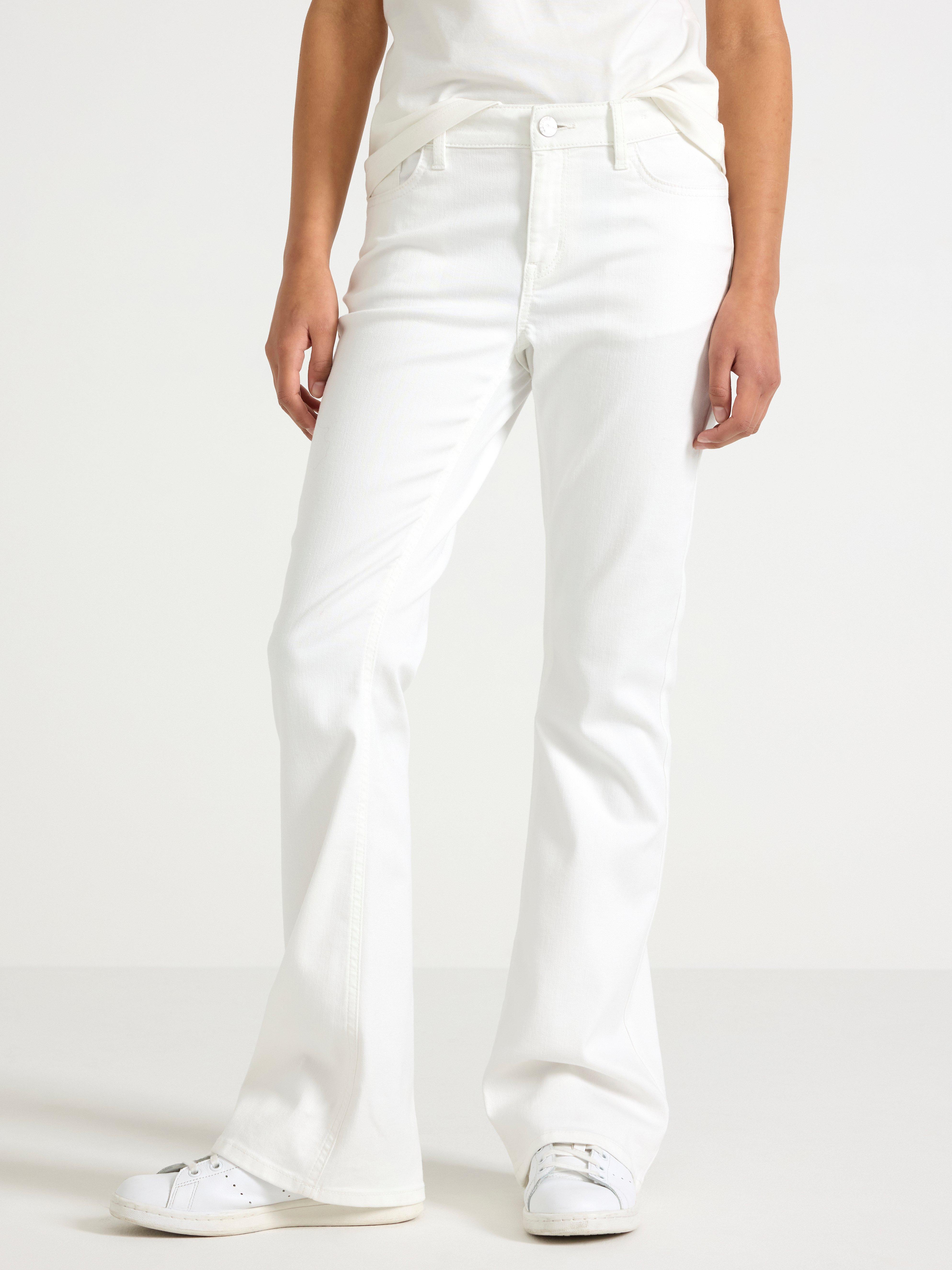 Pantalones vaqueros acampanados FREJA blancos
