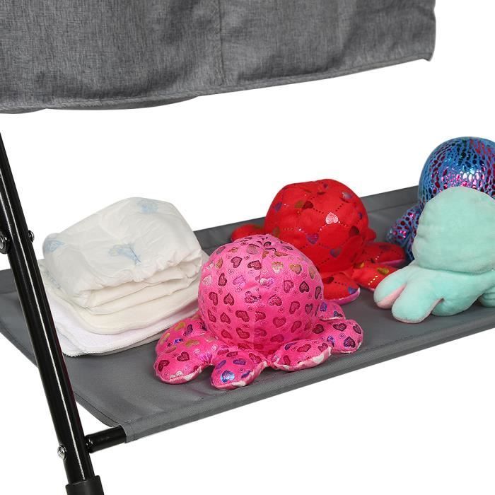 Cambiador Willonin® para bebés de 0 a 24 meses, superficie plegable con altura ajustable, soporte móvil con ruedas y cesta de almacenamiento.