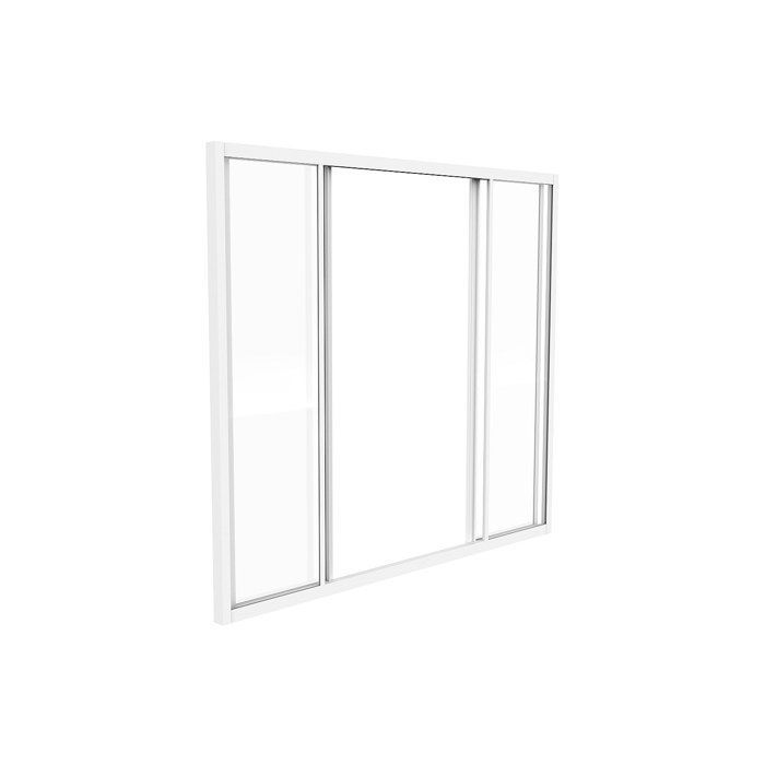 Verrière coulissante en aluminium thermolaqué blanc 120x105 cm - RAVENA