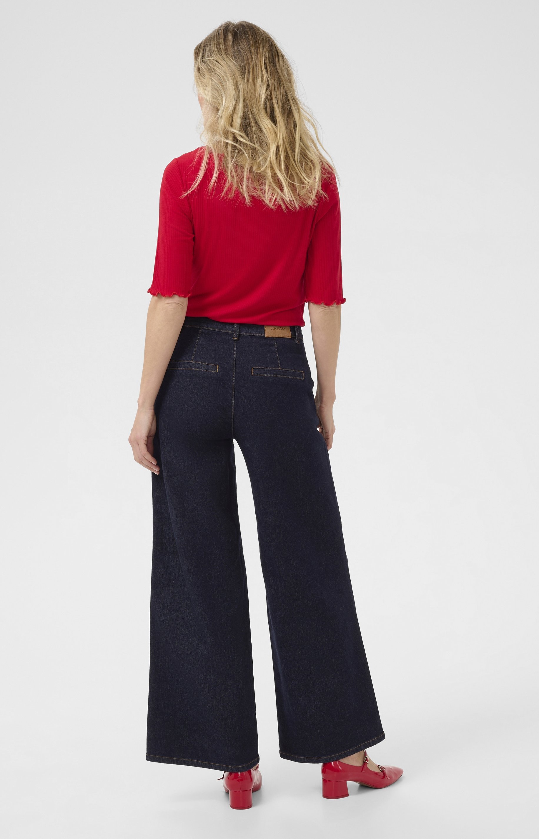 Krem VISTI - Jeansy dzwony - chicago rinse blue denim tobac