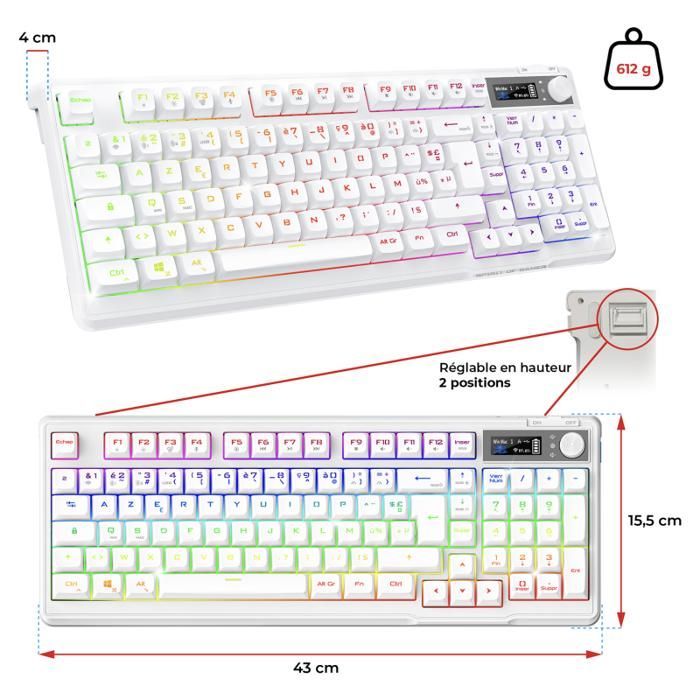 Gaming Keyboard - SPIRIT OF GAMER - K60 - Bluetooth Wireless - RGB Backlighting - 15 RGB Effects