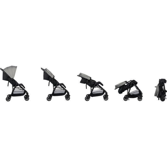 BEBECONFORT Poussette canne ultra compacte TEENY 3D,  4 roues, De la naissance à 4 ans environ (22kg), Tinted gray