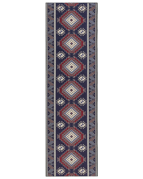 Dywan chodnik 60x200 cm niebiesko-czerwony