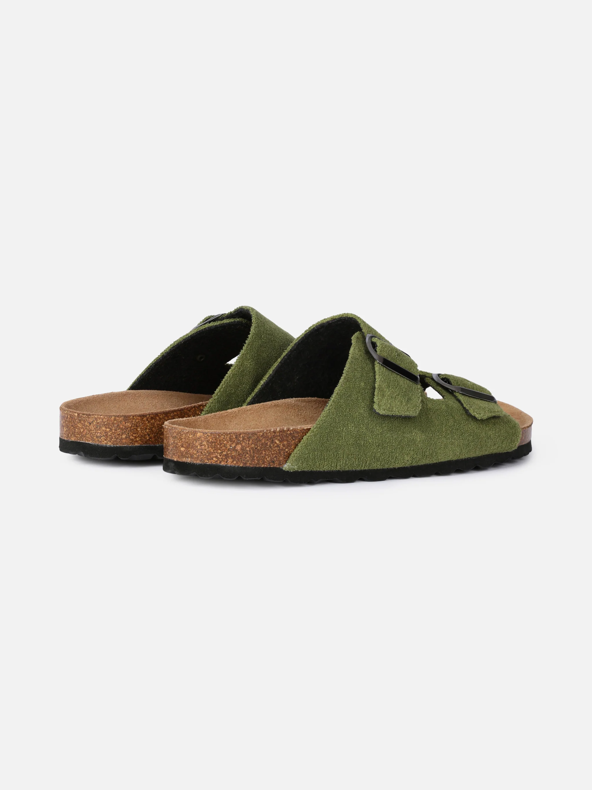 Sandalias de hombre de felpa verde militar
