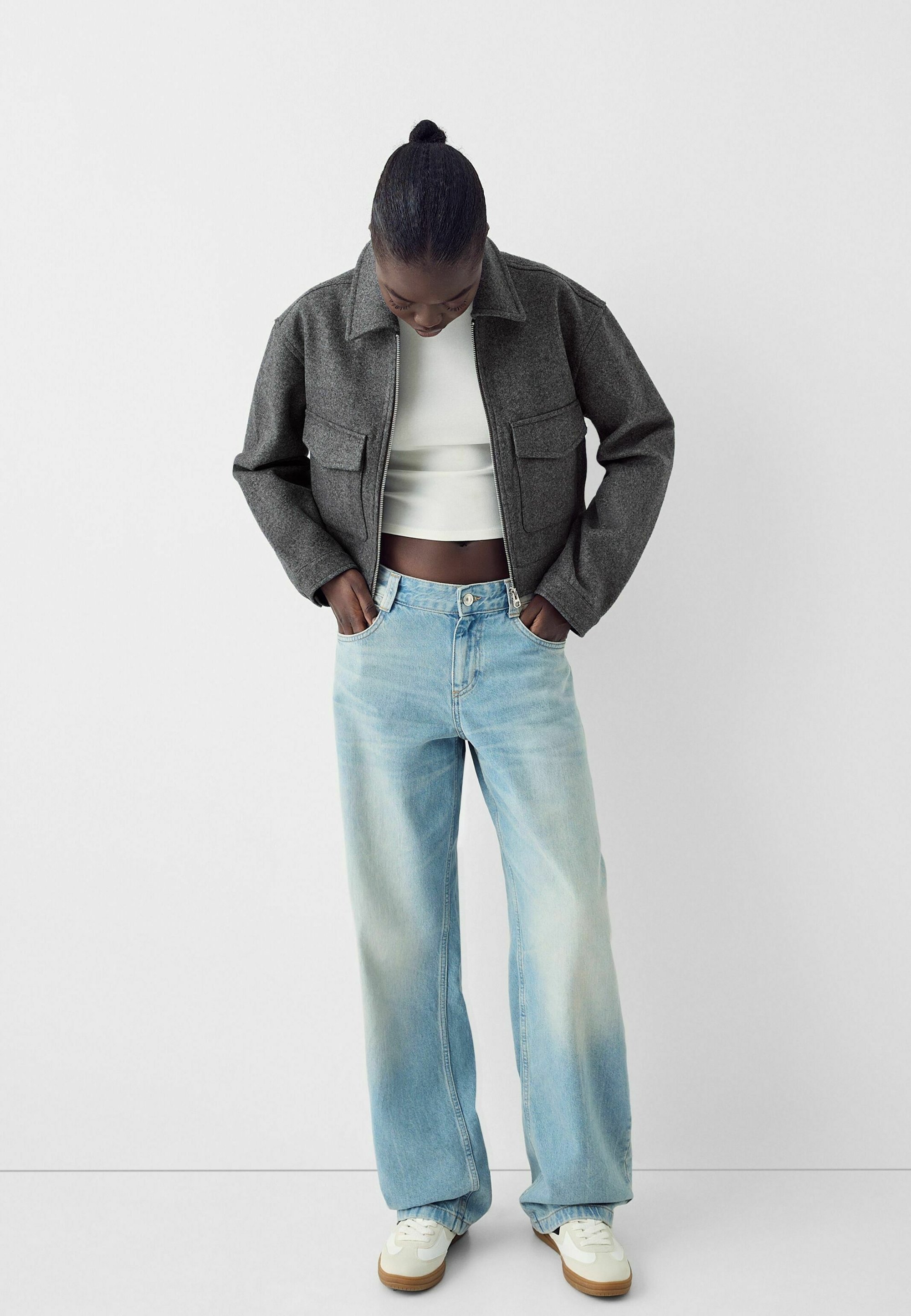 Veste d'été Bershka - bleu-gris