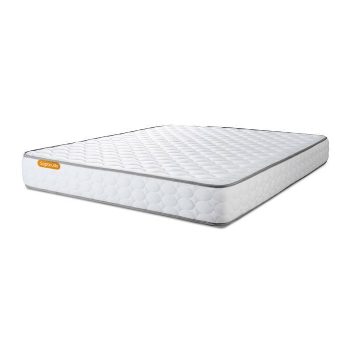 Ensemble sommier matelas 140x200 Memo Mémoire de forme - 20 cm - Très ferme - sommier kit gris