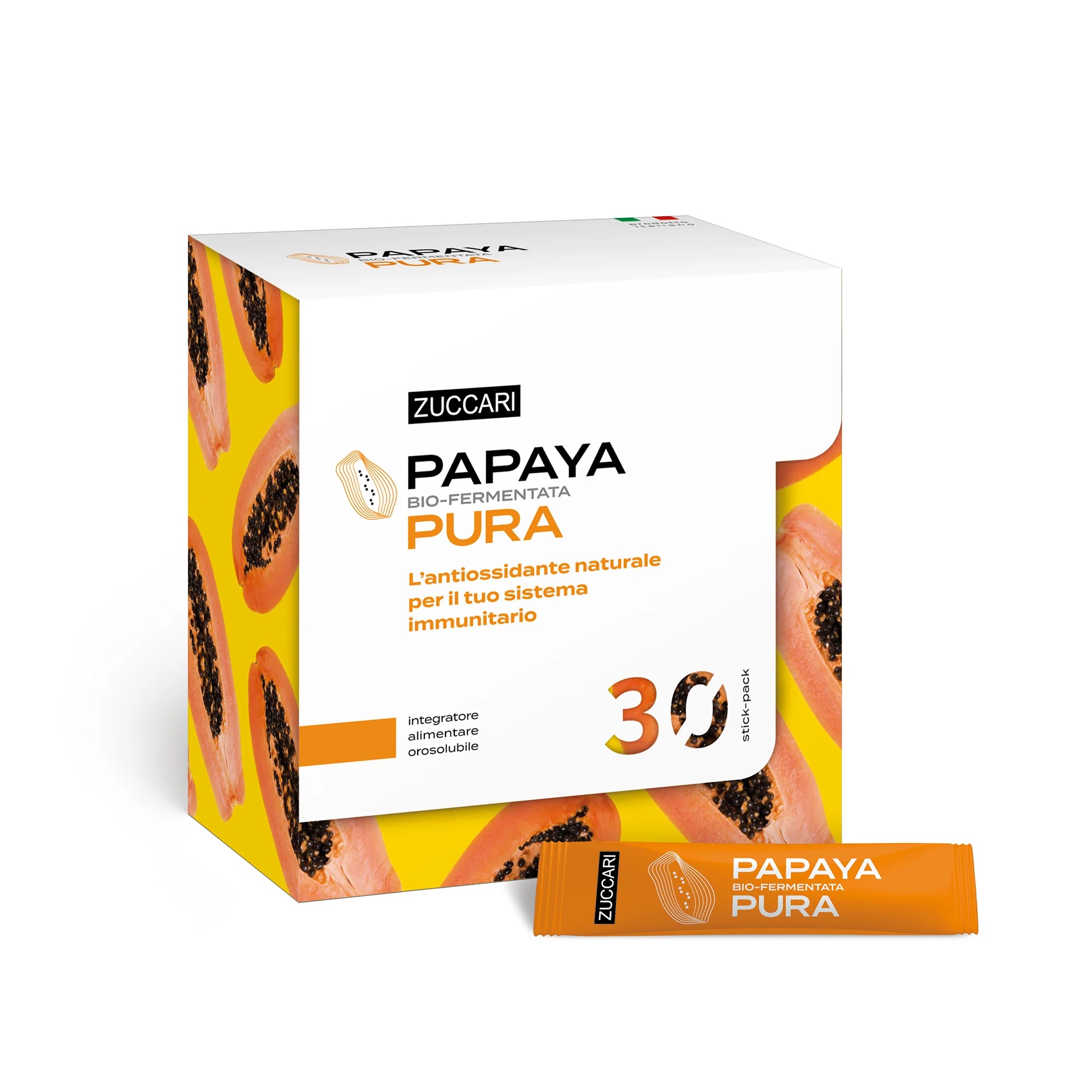 ZUCCARI Zuccari Papaya Pura Stick 30 sachês Suplemento antioxidante