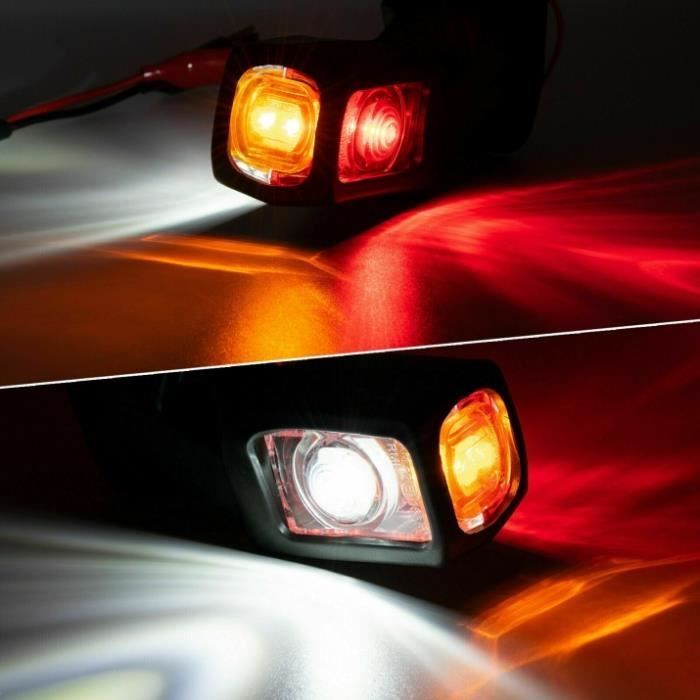 luces de posición LED de 12 V, color ámbar, rojo y blanco, para chasis de camión o remolque.