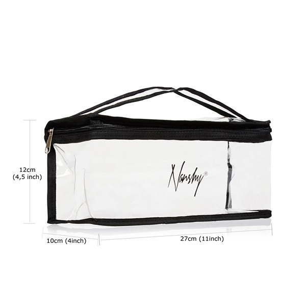 Nanshy doorzichtige make-uptas (transparant/zwart)