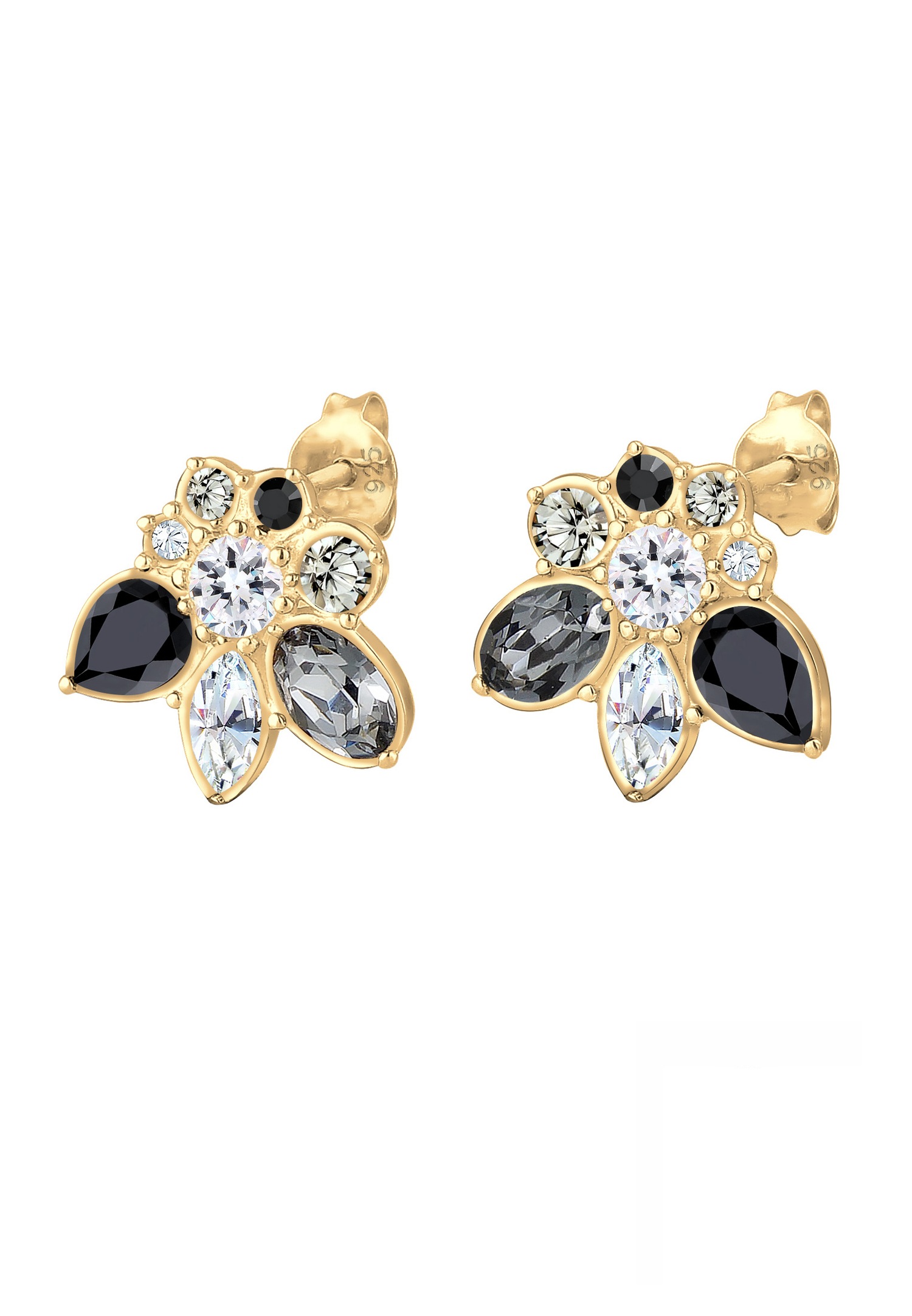 Elli PREMIUM Femmes déclaration plaquée or avec cristaux en argent sterling 925