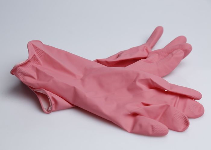Guantes domésticos, talla L, látex natural