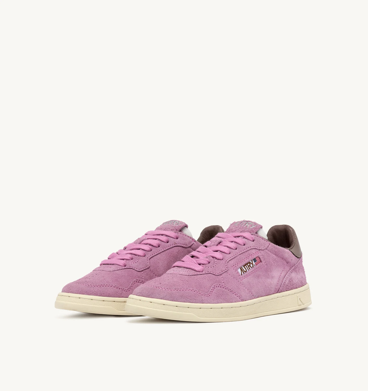TENIȘI MEDALIST FLAT JOȘI DIN FUCSIA ȘI PIELE ÎNTOARSĂ GRĂMARĂ