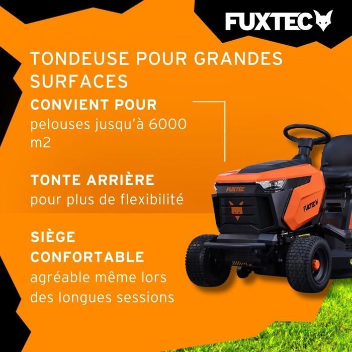 FUXTEC FX-RMT84M Zitmaaier – Gazontractor – 432 cc – 8 kW – 83 cm – Mulchen – Grasopvangbak 280 L – 6000 m²