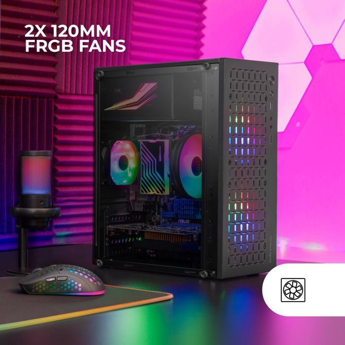 PC case - MARS GAMING - MC-CORE - Ultra-Compact - 2x 120mm RGB fans - Metal-Mesh design