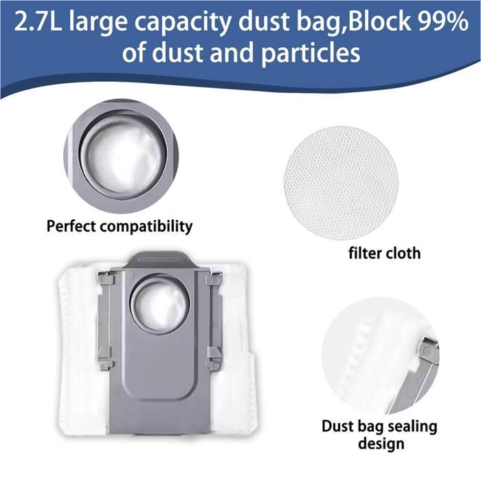 Kit de accesorios de repuesto para aspiradoras robot Roborock Q10 S5/Q10 S5+/Q10 X5/Q10 X5+. Repuestos.