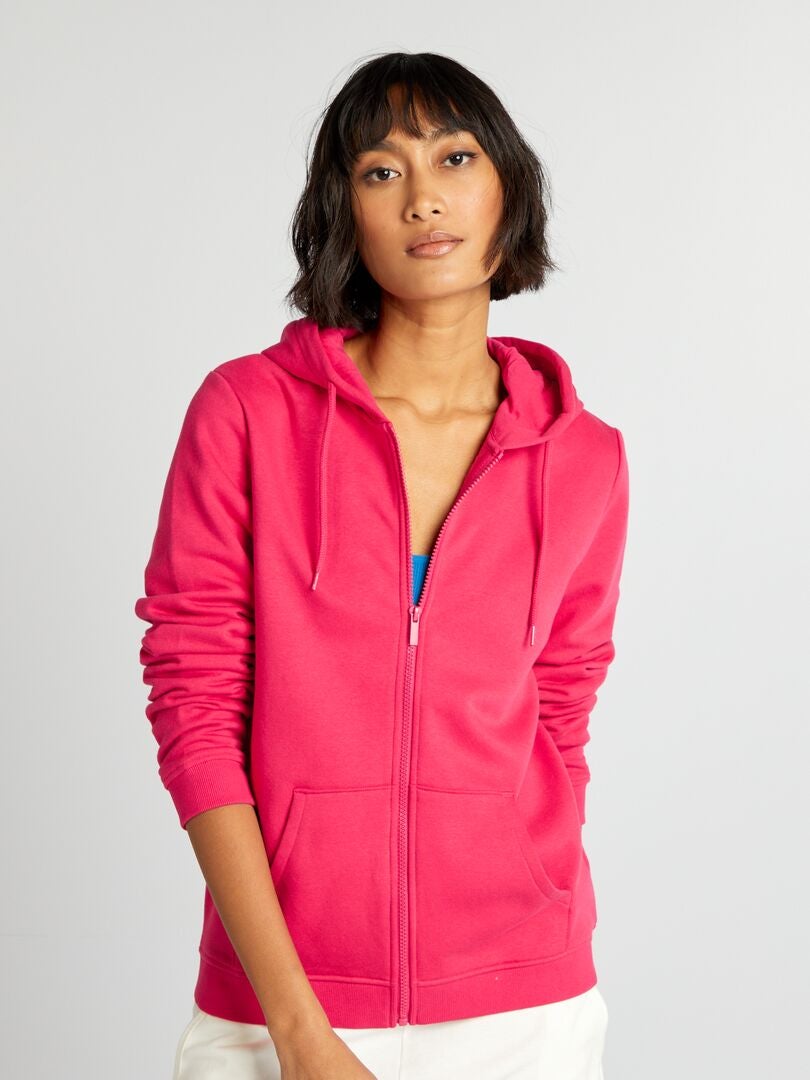 Hoodie met rits - ROZE