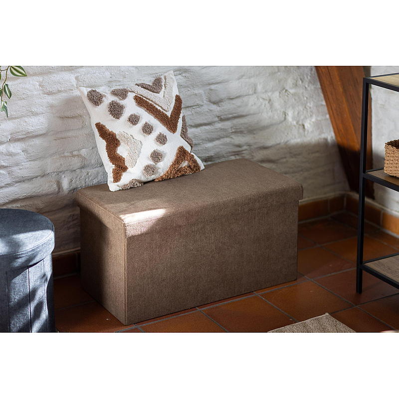 Hemmabänk med förvaring 76x38x38 cm hopfällbar brun Lisa