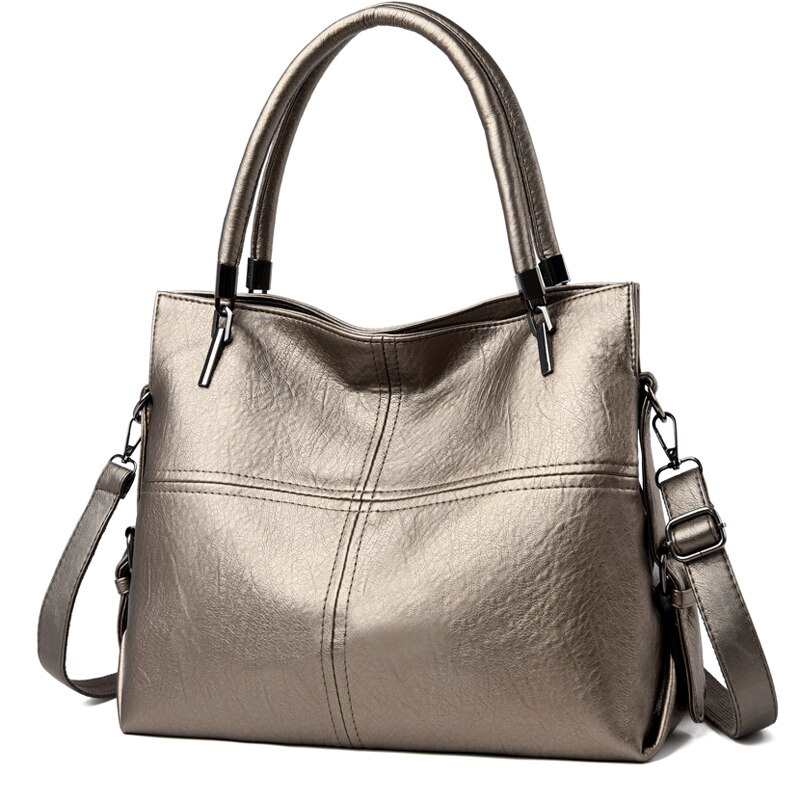 Sac bandoulière spacieux pour femme, en cuir souple, style créateur