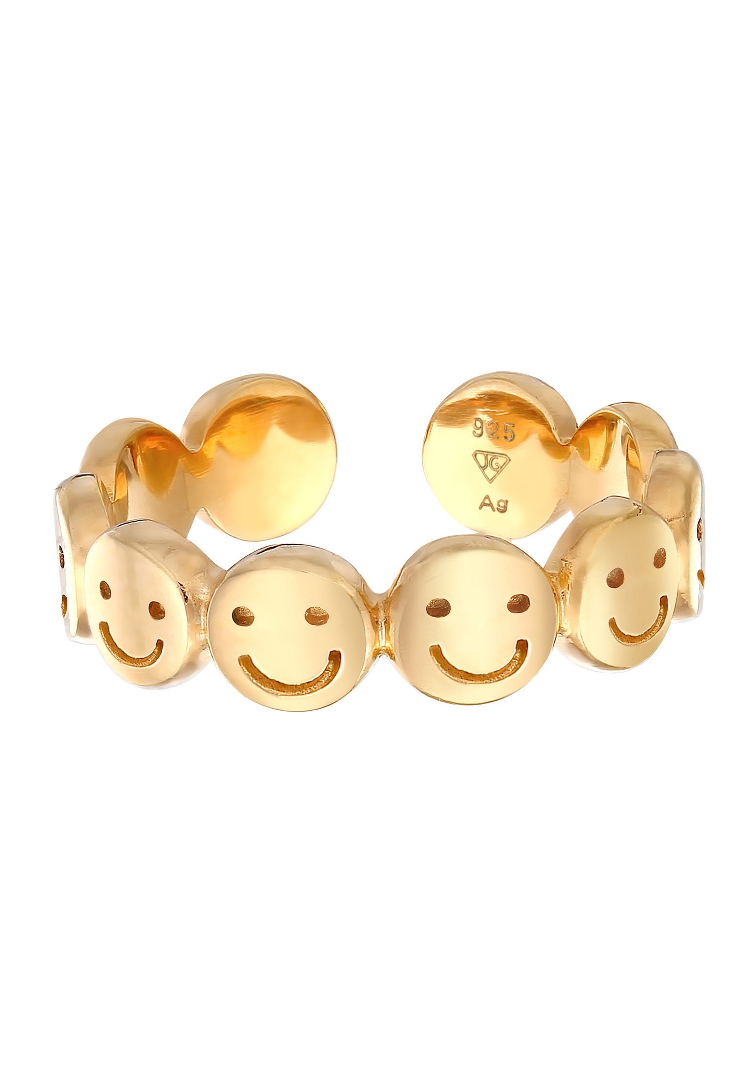 Elli Femmes de bande avec Smiling face ouvert en argent sterling 925