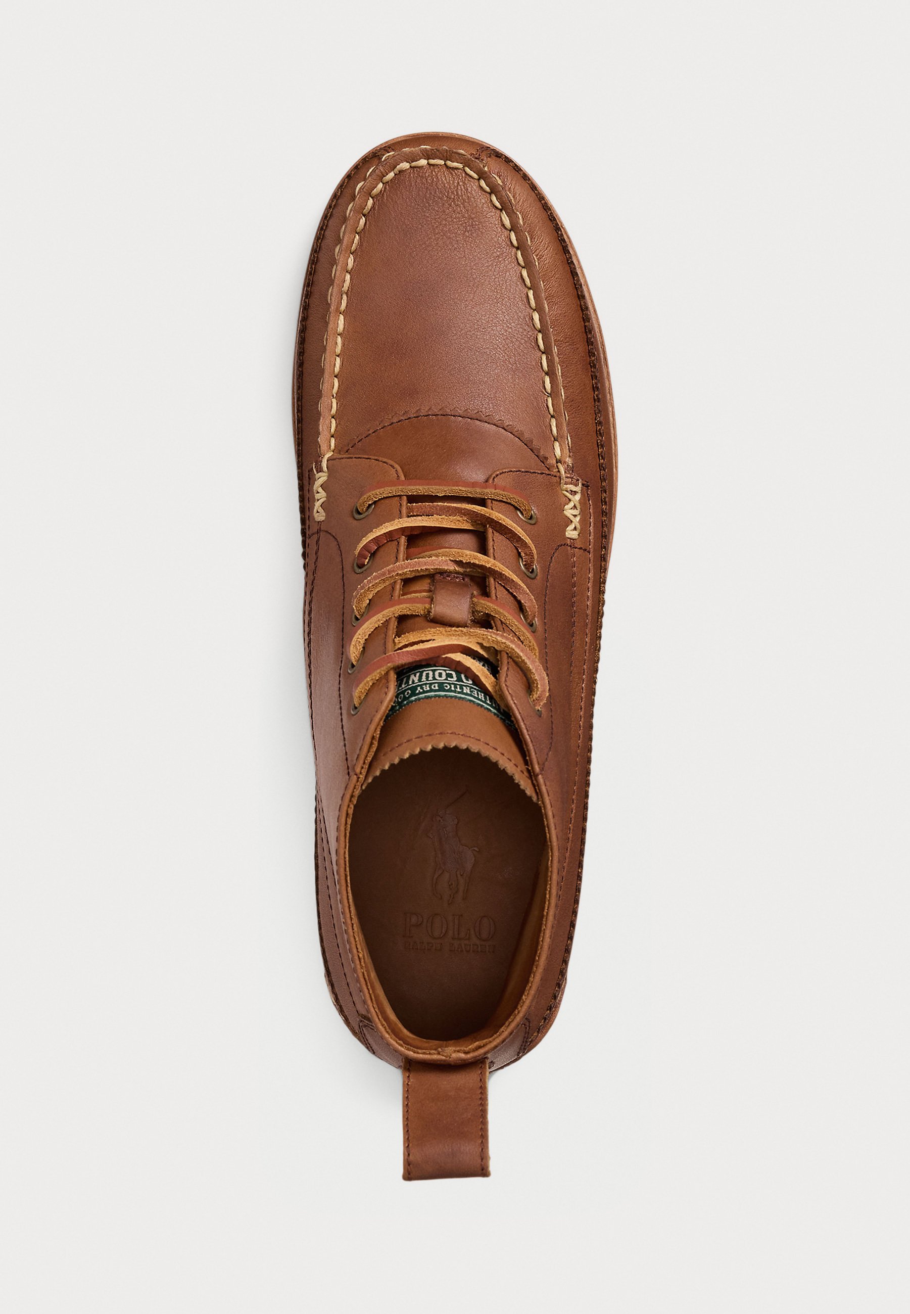 Bottines de travail en cuir Polo Ralph Lauren RANGER - Bottines à lacets - marron