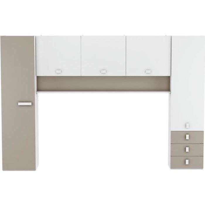 Pont de rangement - Meuble de rangement pour lit enfant - 304 x 203 x 53,5 cm