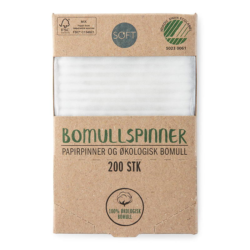 Myke bomullspinner 200 stk. ECO