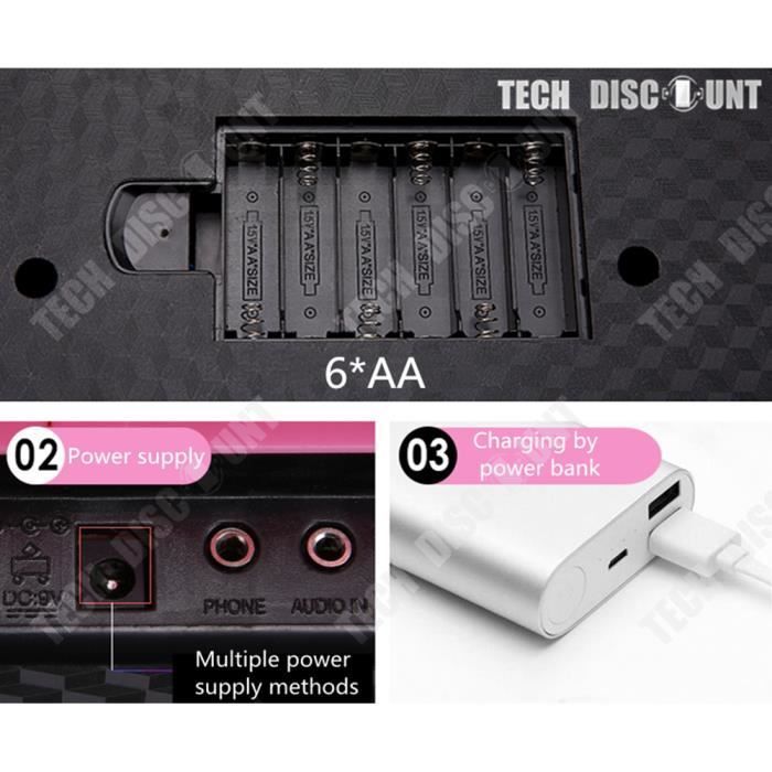 Teclado de piano - TD® - 61 teclas - Recargable - Portátil - Educativo para niños